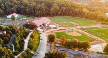 aerial view of campus facilities