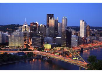 city skyline at twilight