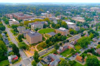 Drone view of campus.