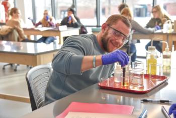 student conducting a lab experiment