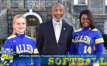 softball series; three people including university president