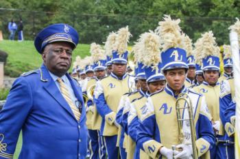 band director leading the marching band