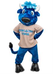 mascot in blue with 'MIDLANDS TECH' shirt