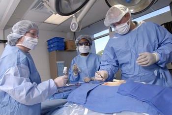 surgical team performing an operation