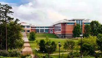 modern campus buildings with green landscaping