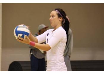 volleyball player ready to serve the ball