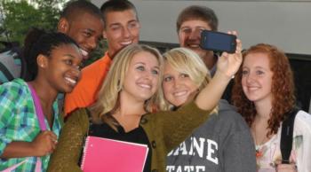 group of students taking a selfie