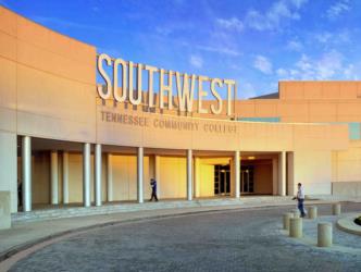 college entrance with large 'SOUTHWEST' sign above