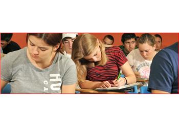 students taking notes in classroom