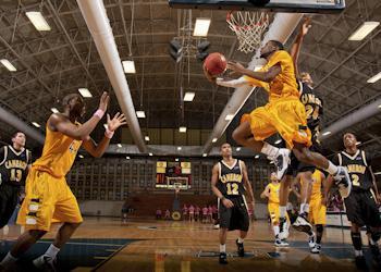 basketball player shooting during a game