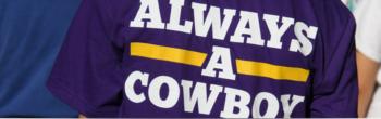 t-shirt with 'always a cowboy'