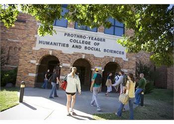 students at prothro-yeager college entrance