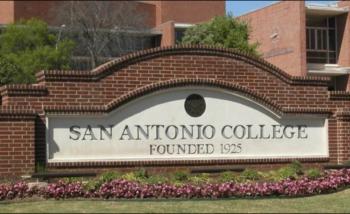 brick sign with 'san antonio college founded 1925'