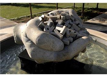 sculpture in a fountain