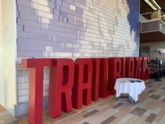 &quot;TRAILBLAZERS&quot; wall text installation