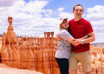 couple hugging by Bryce Canyon