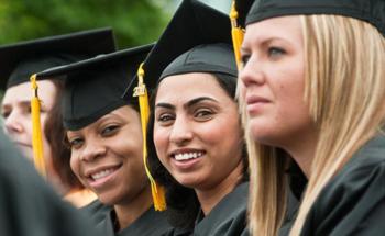 close-up of graduates at ceremony