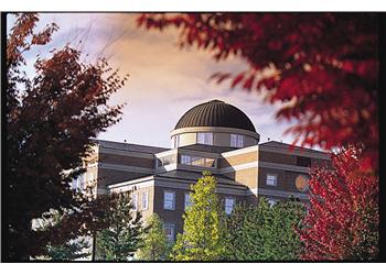 building with a dome surrounded by autumn trees