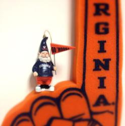 miniature mascot and Virginia banner