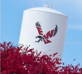 water tower with 'ewu' logo