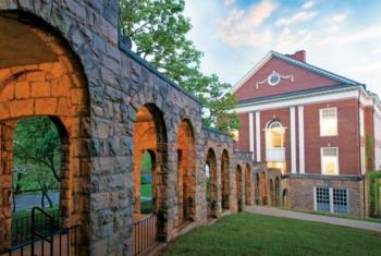 historical building with stone arches