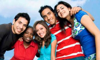 group of diverse students smiling