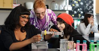 students in chemistry lab