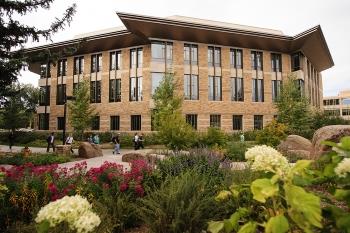 front view of the school of business building