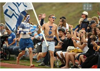 students cheering at sports event