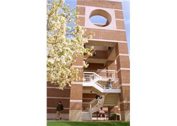 modern building with clock tower