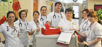 medical staff posing with equipment