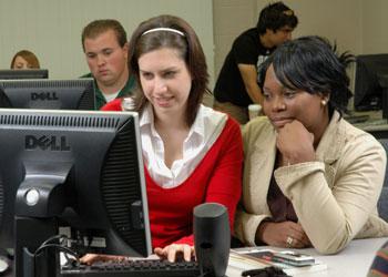 two students at computer