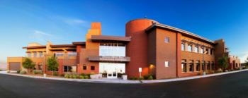 panoramic view of a modern higher education institution building