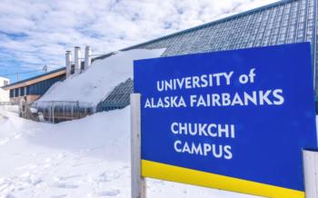 university of alaska fairbanks chukchi campus sign in snow